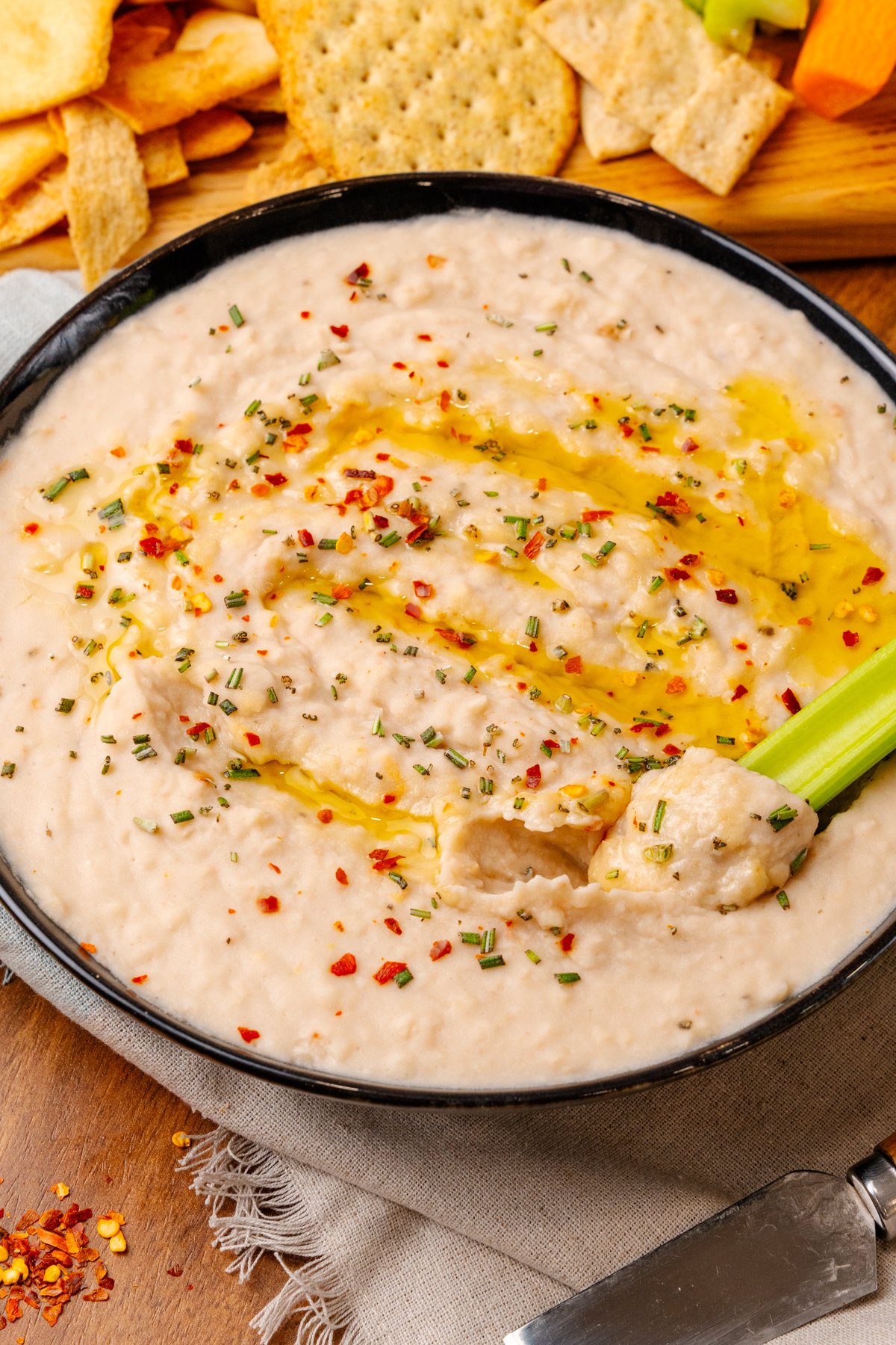 Creamy Garlic White Bean Lentil Dip: Hot, Cold & Versatile
